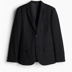 H&M Men’s Skinny Slim Fit Suit Jacket Single Breasted Black Size 34R XS Blazer